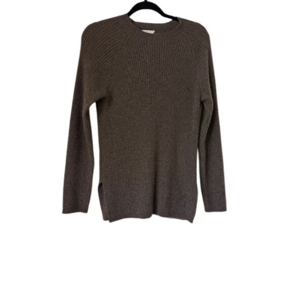 Nap Loungewear Cashmere Rib-Knit Crew Neck Pullover Sweater M Brown - Picture 3 of 8